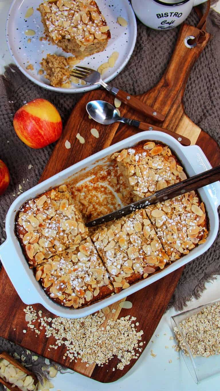 Apfelkuchen ohne Mehl: Ein einfaches Rezept mit Haferflocken, Mandeln ...