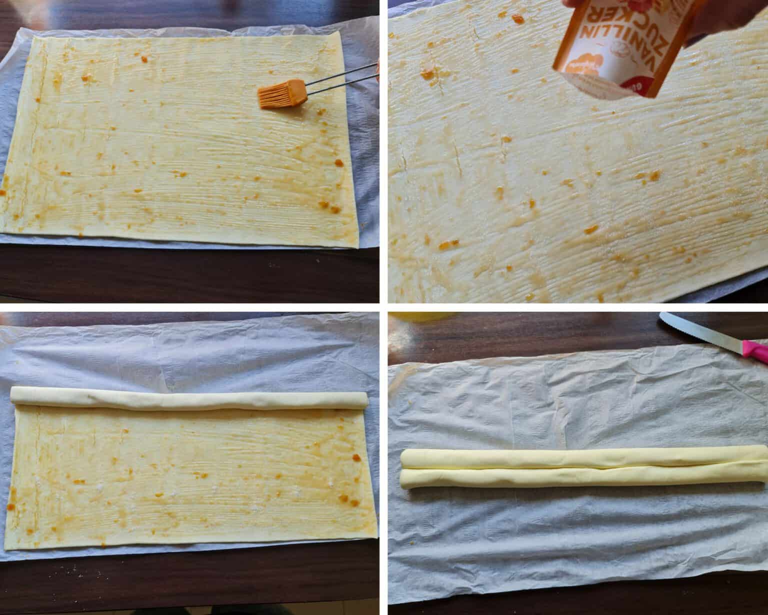 Leckere Mini-Schweineohren mit Schokolade aus Blätterteig - Ein ... Leckere Mini-Schweineohren mit Schokolade aus Blätterteig - Ein ...