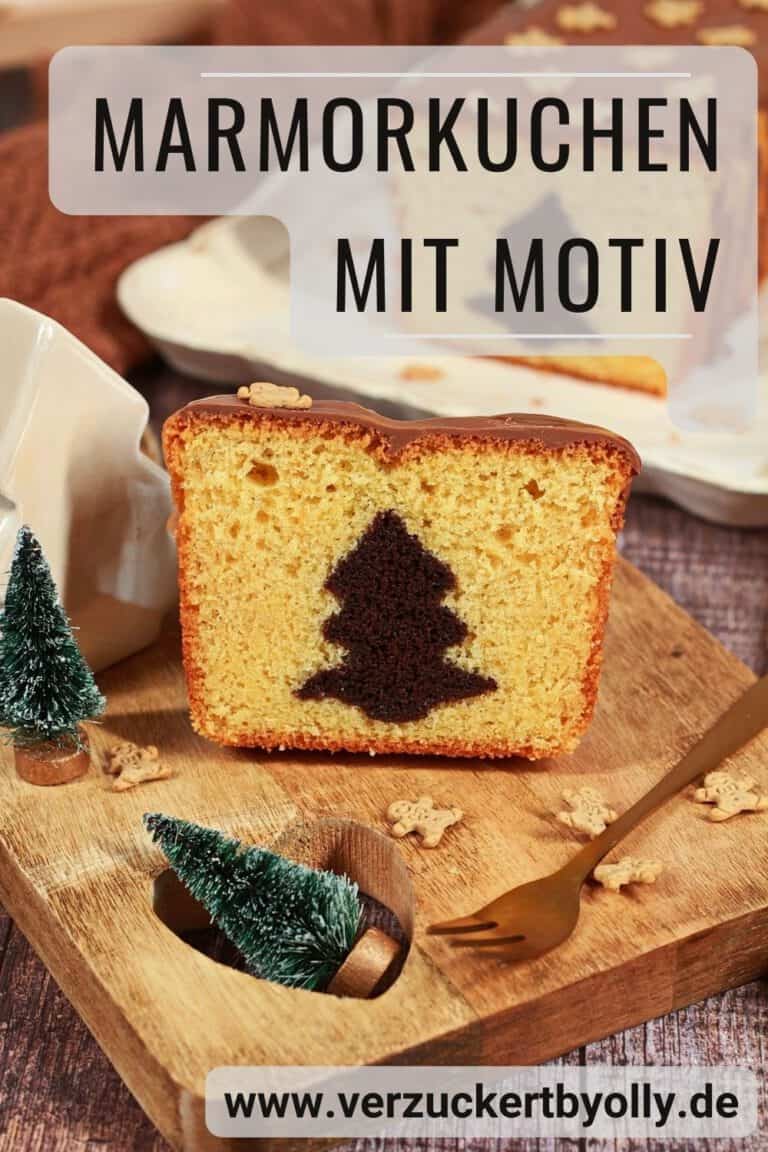 Weihnachtlicher Marmorkuchen mit Tannenbaum Motiv