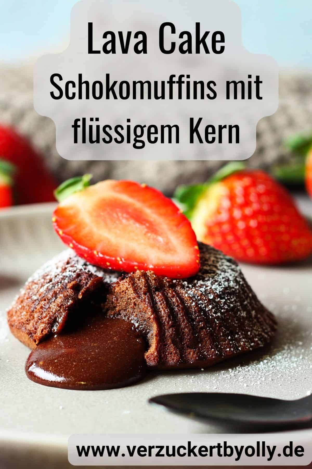Pin zu Pinterest: Schokomuffins mit flüssigem Kern (Lava Cake)