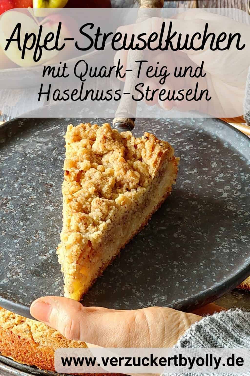 Der Beste Apfel Streuselkuchen Mit Quark Teig Und Haselnuss Streuseln