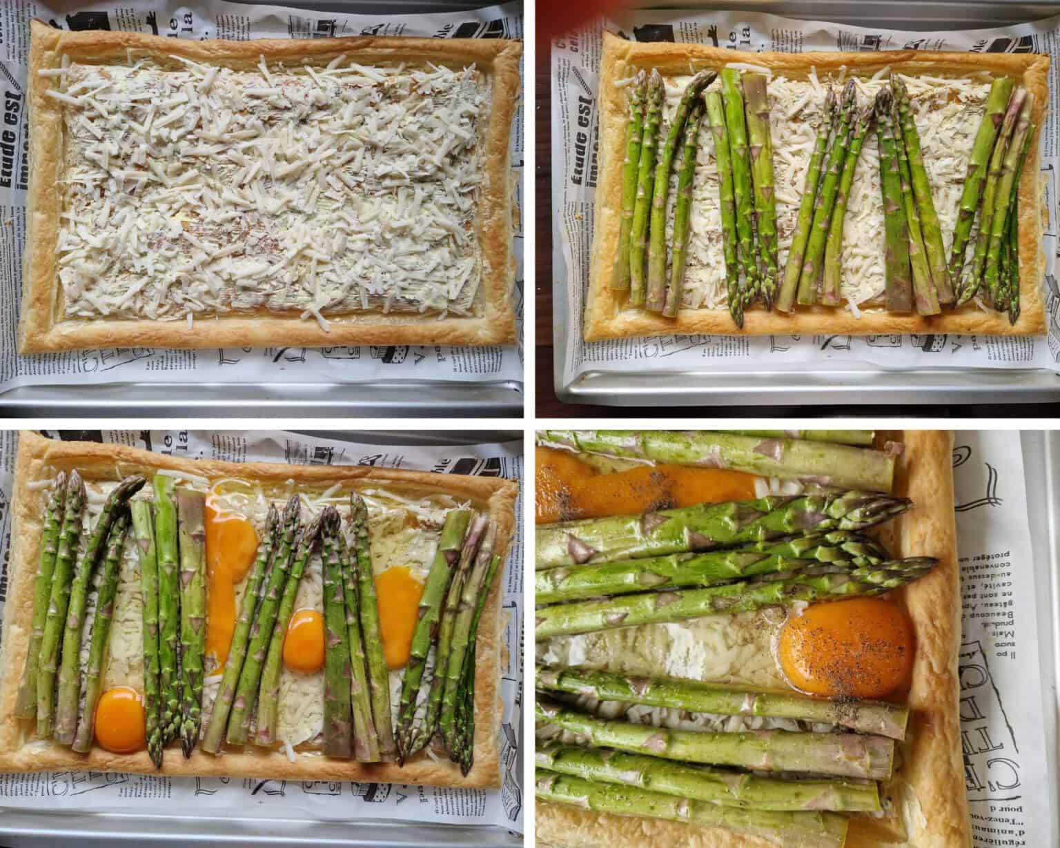 Köstliche Spargel-Blätterteig-Tarte mit Eiern und Schafskäse - die ...