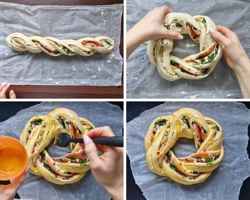 Pizza-Zopf mit Lachs und Spinat: Ein einfaches Rezept für schnelles ...