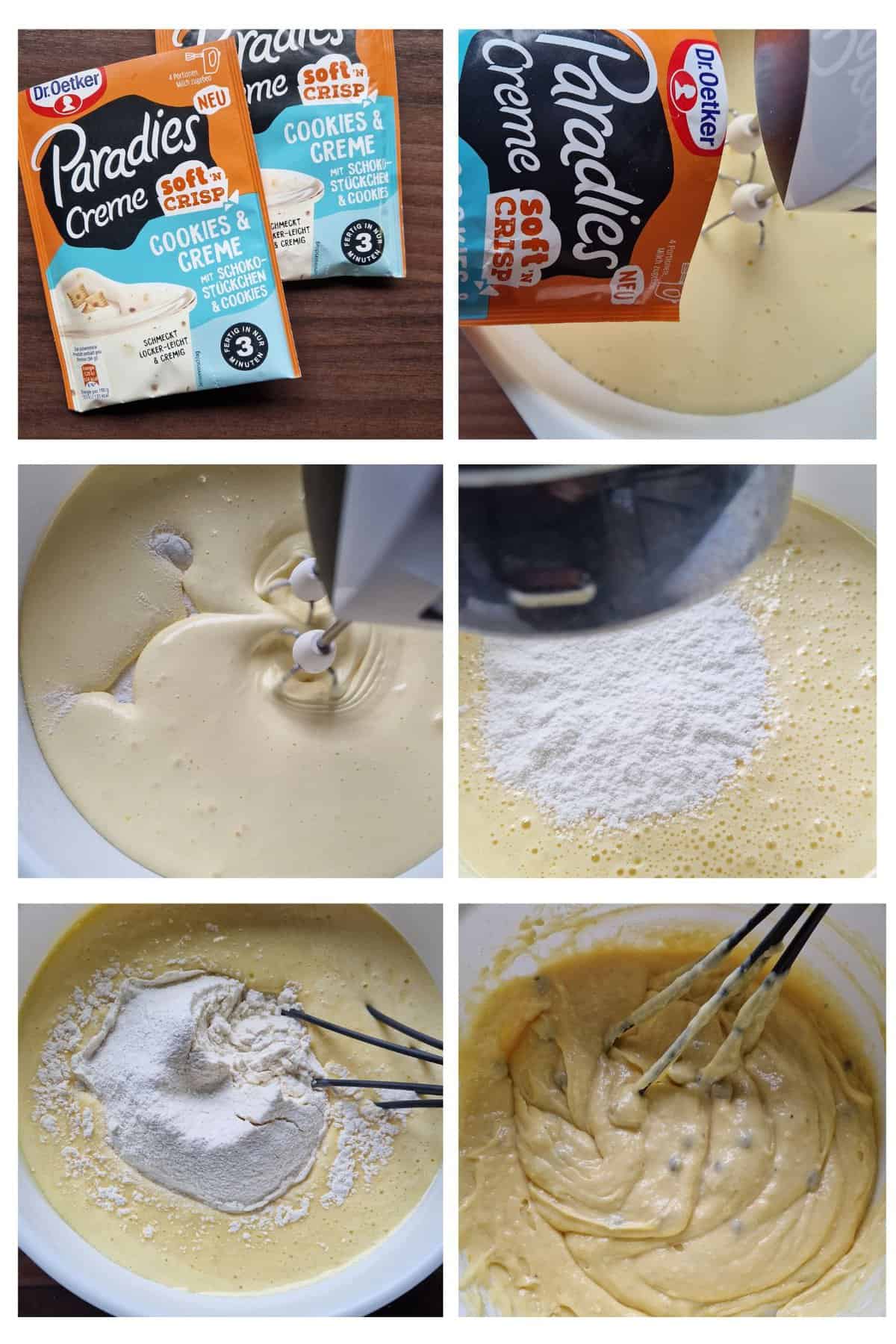 Zubereitungsschritte: Paradiescreme Kuchen Cookies & Creme 2/3