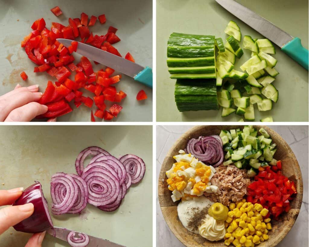 Rezept für Thunfischsalat mit Ei und Gurken - einfach und schnell ...