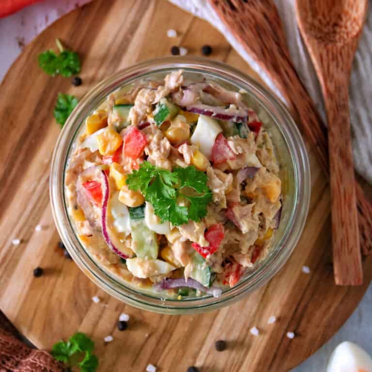 Rezept für Thunfischsalat mit Ei und Gurken einfach und schnell