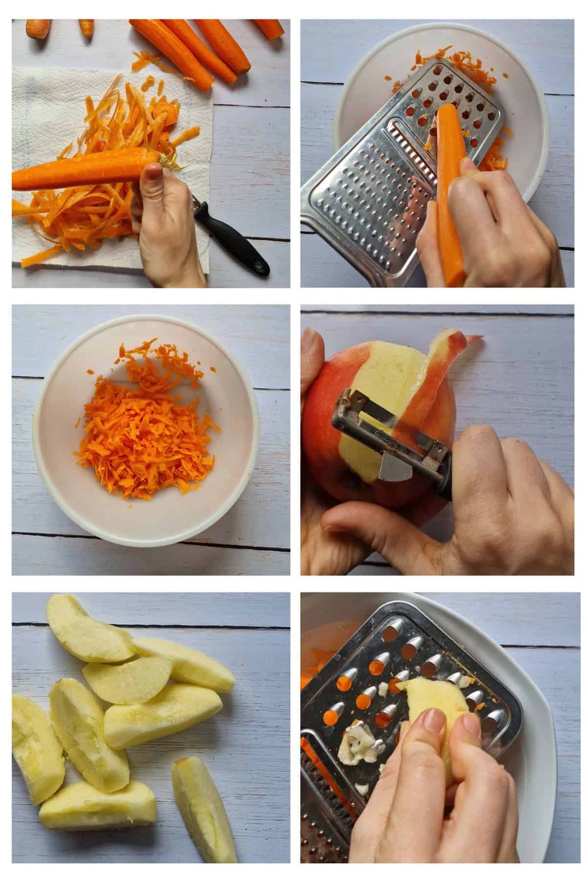 Zubereitungsschritte: Apfel-Möhren-Salat mit der Reibe