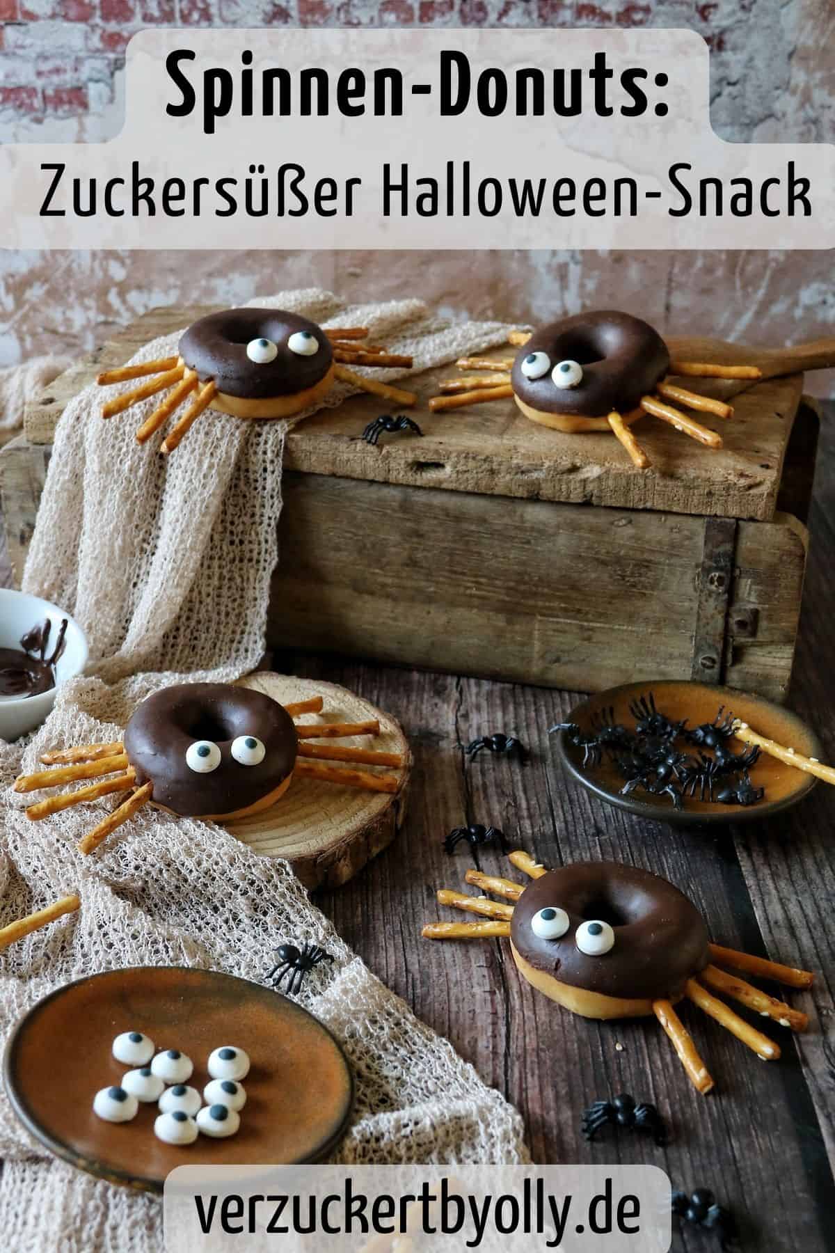 Pin zu Pinterest: Spinnen-Donuts zu Halloween