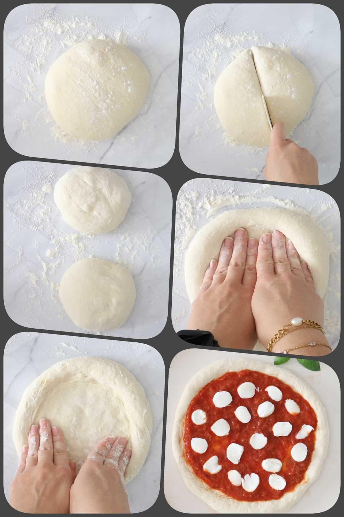 Zubereitungsschritte: Pizzateig aus dem Thermomix® formen