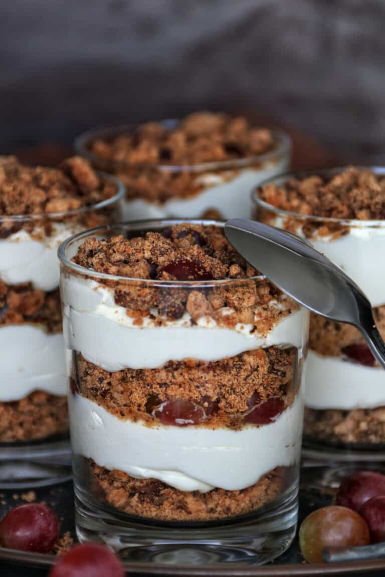 WeintraubenCookie Dessert mit Mascarpone Einfaches Rezept für einen