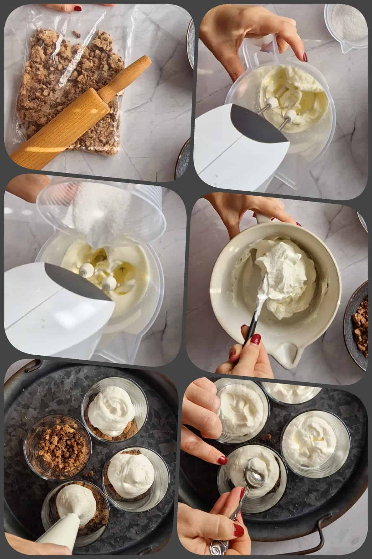 Zubereitungsschritte Weintrauben-Cookie Dessert 1/2