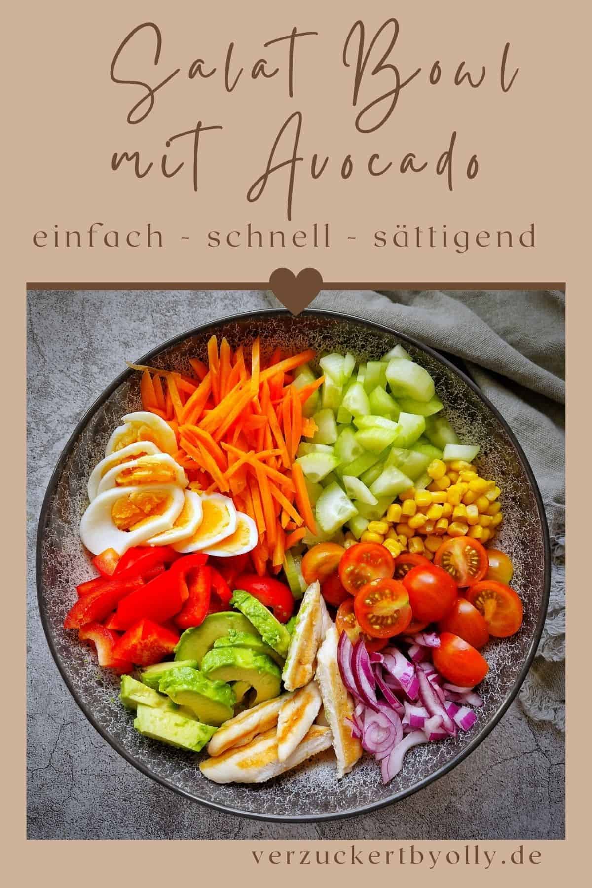 Pin zu Pinterest: Salat Bowl mit Avocado 