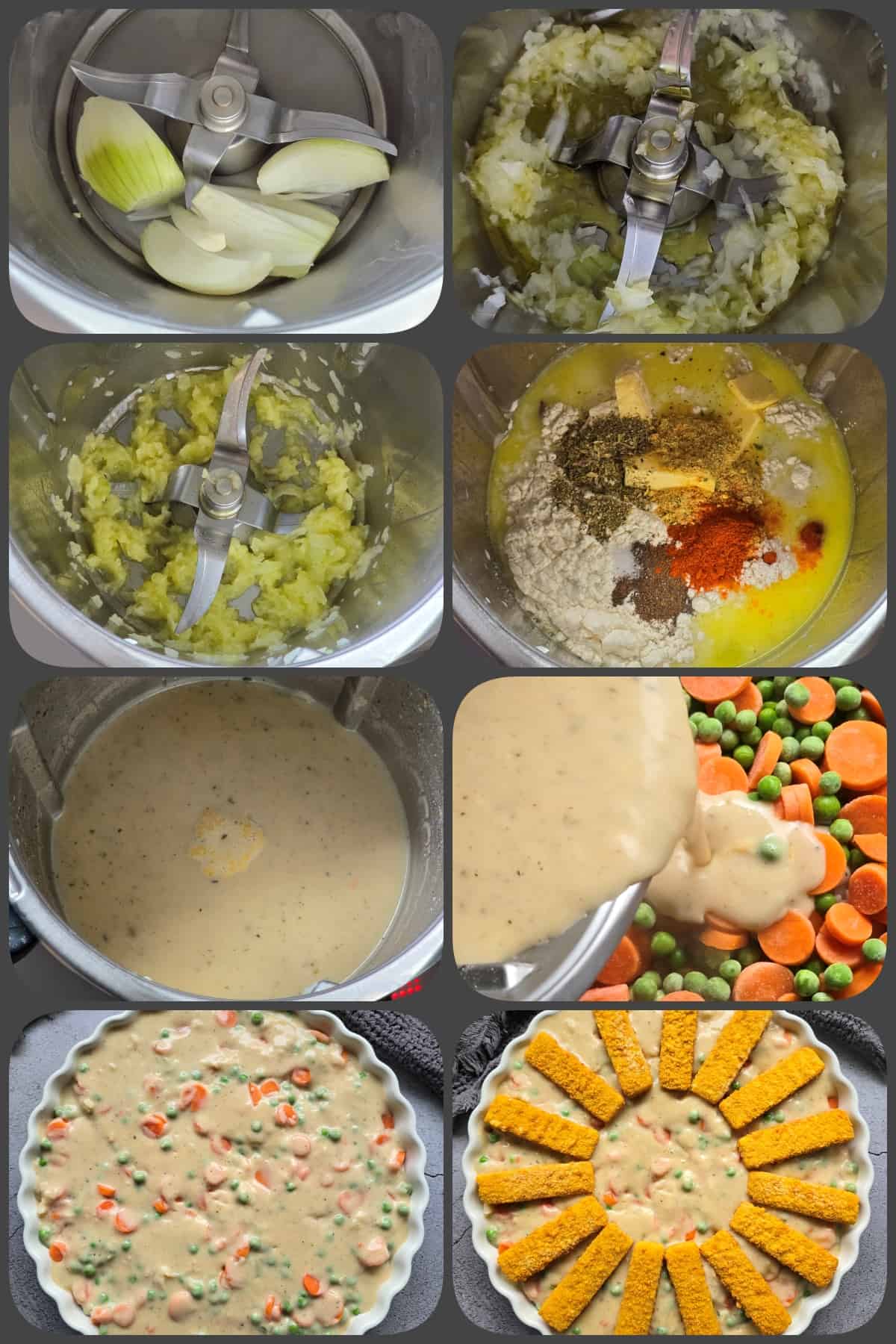 Zubereitungsschritte: Fischstäbchen-Auflauf mit Gemüse und Reis 2/2