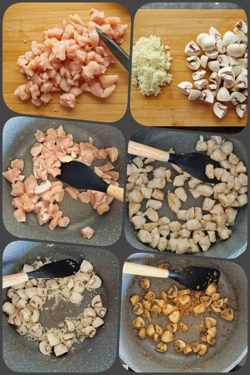 Tomatensoße mit Hähnchen und Champignons zu Nudeln: Familienrezept für ...