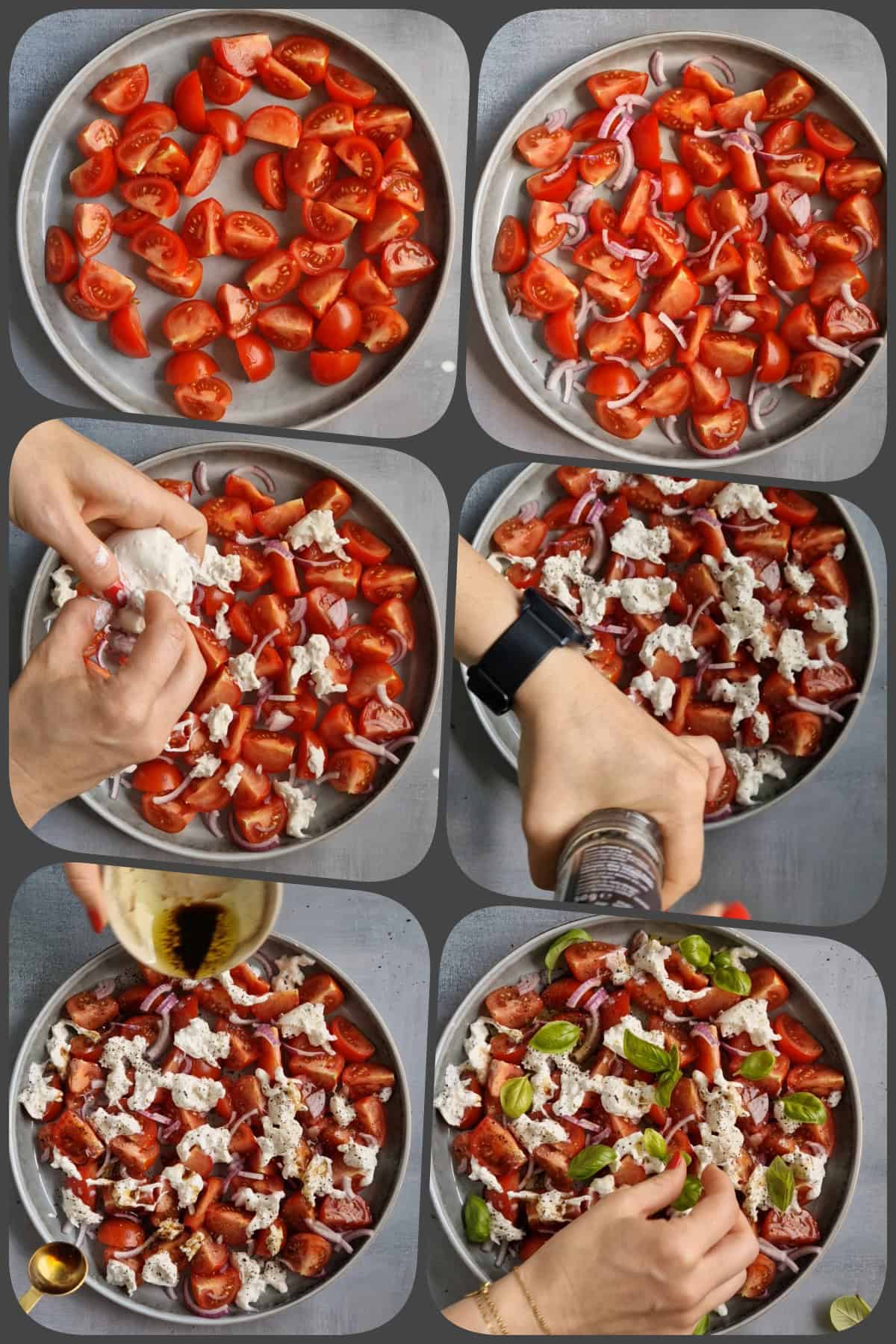 Zubereitungsschritte Tomaten-Burrata-Salat 