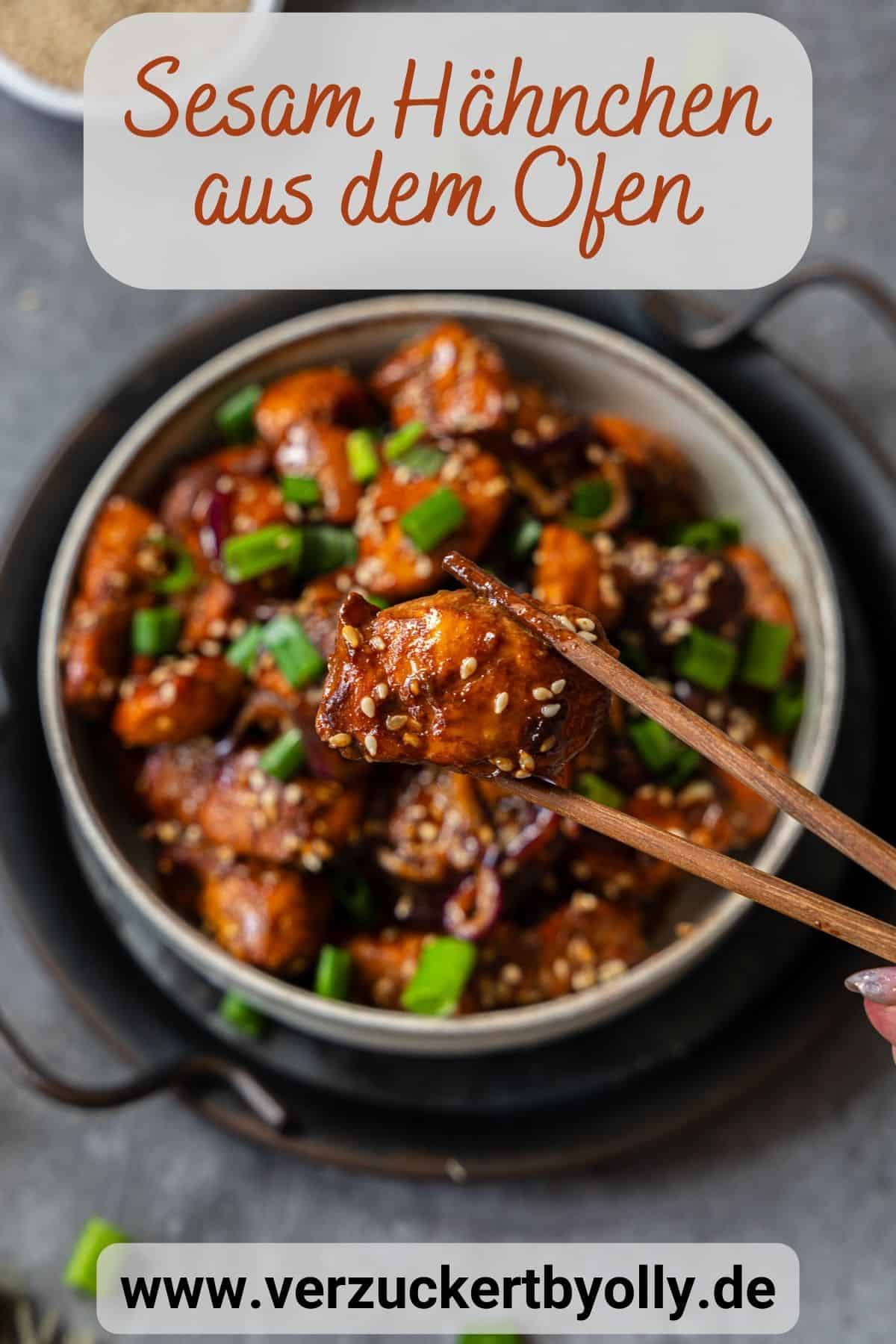 Pin zu Pinterest: Sesam Hähnchen aus dem Ofen - 15 Minuten Rezept