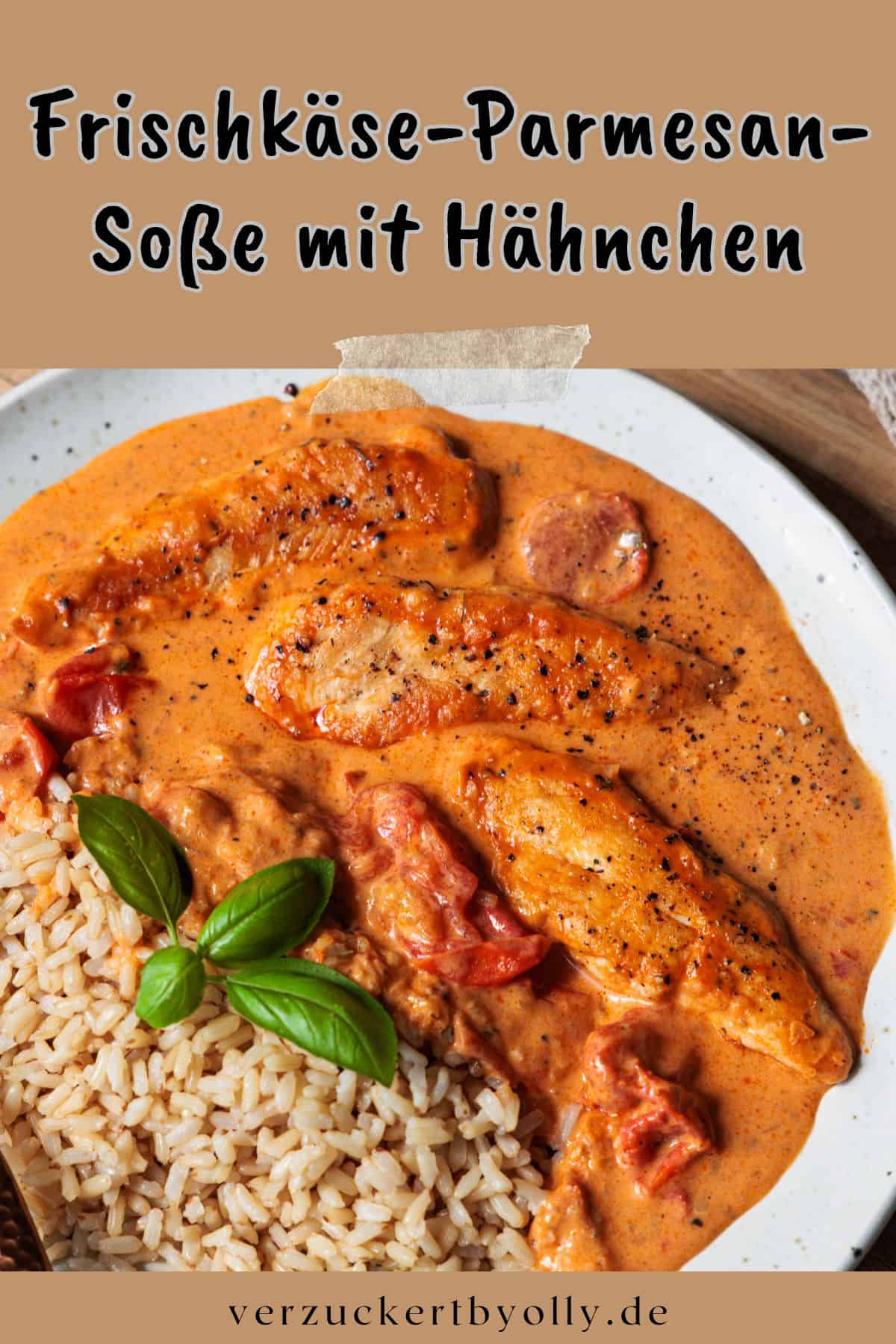 Pin zu Pinterest: Hähnchenfilet in Frischkäse-Parmesan-Soße