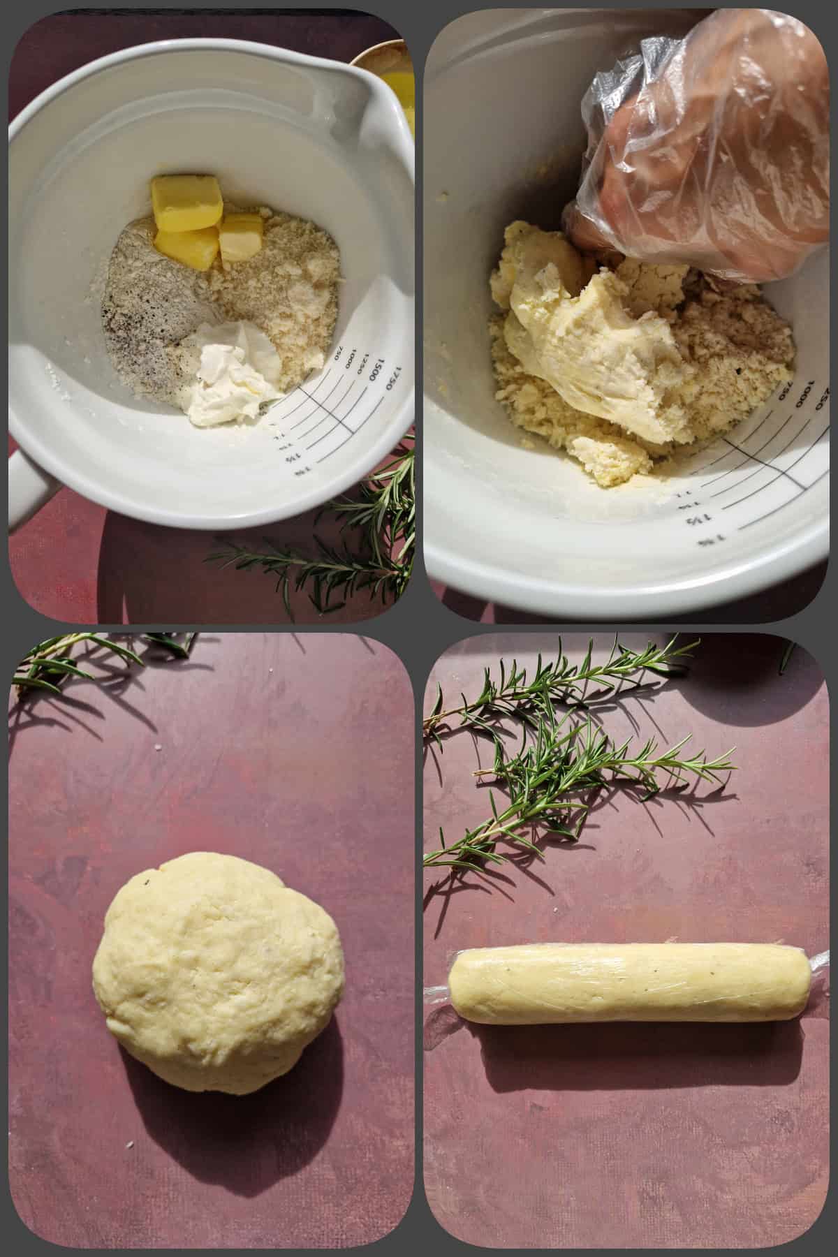 Zubereitungsschritte für die Parmesan-Rosmarin-Cracker 1/2