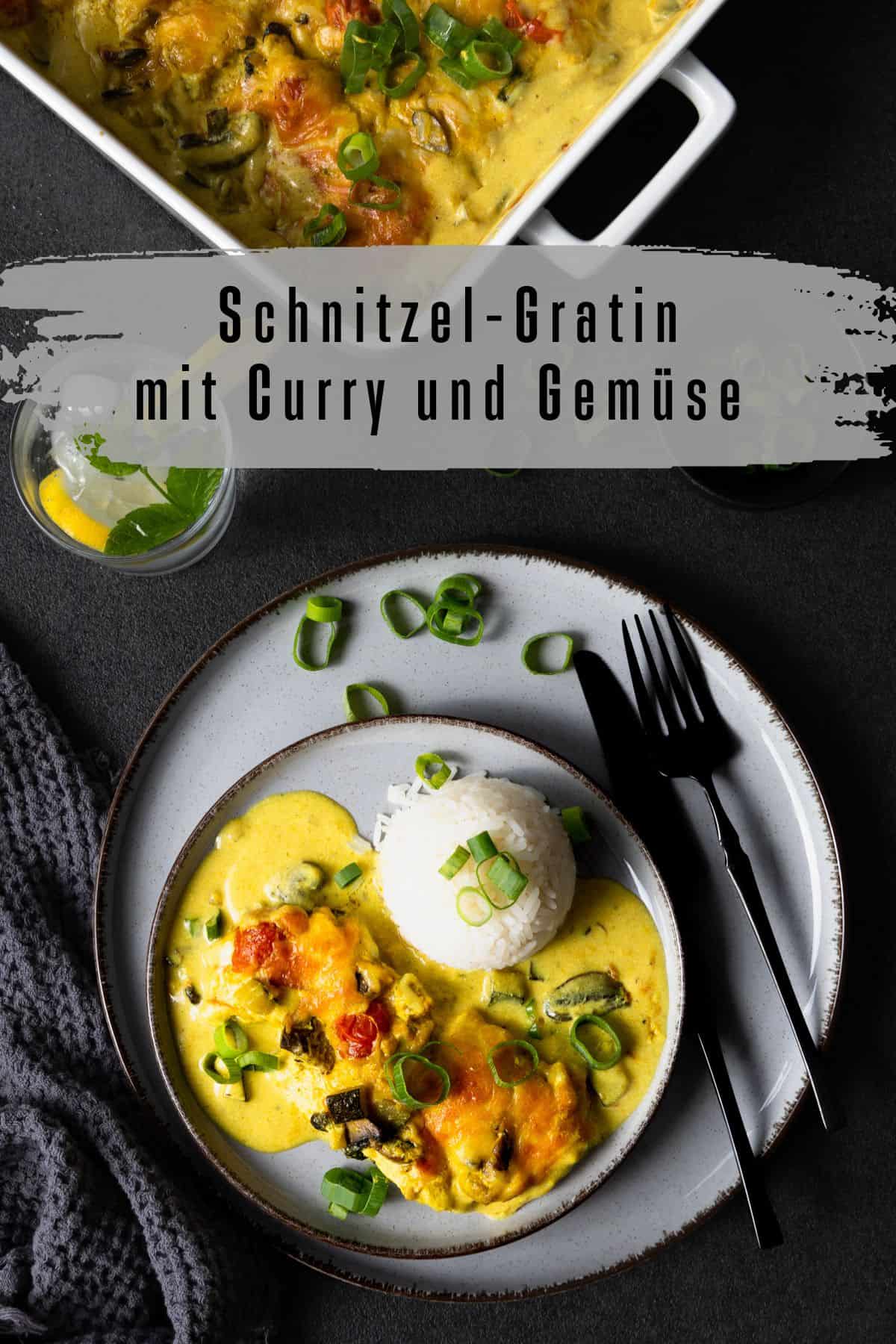 Pin zu Pinterest: Schnitzel-Gratin mit Curry und Gemüse