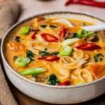 Asiatische Kokos-Curry-Suppe mit Reisnudeln: Thermomix®-Rezept