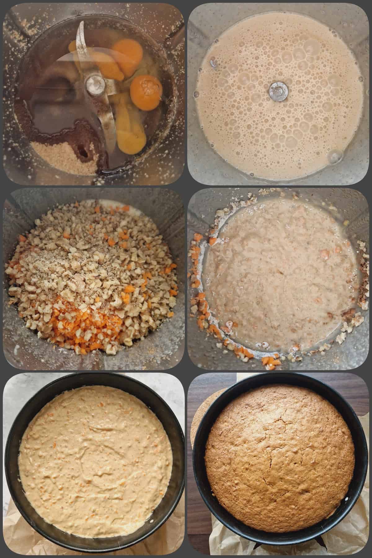 Wie bereite ich im Thermomix® einen Karottenkuchen/Möhrenkuchen/Rüblitorte mit Frischkäsetopping zu? Schritt 2/4