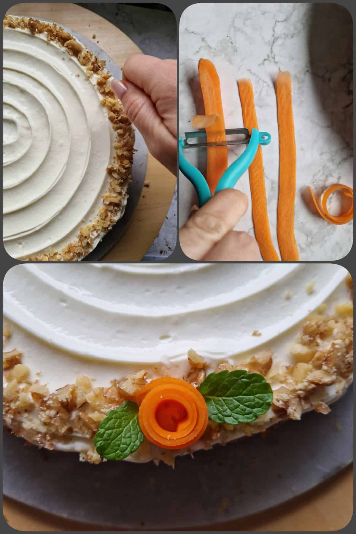 Wie bereite ich im Thermomix® einen Karottenkuchen/Möhrenkuchen/Rüblitorte mit Frischkäsetopping zu? Schritt 4/4