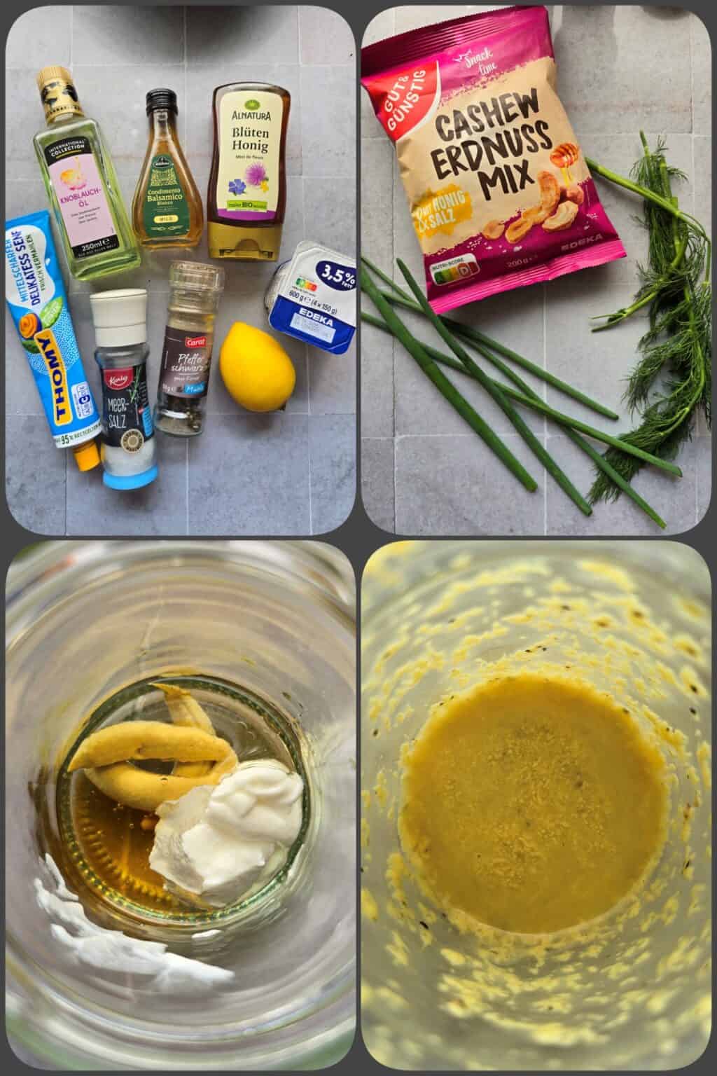 Gurken-Radieschen-Salat mit Feta, Nüssen &amp; Knoblauch-Joghurt-Dressing