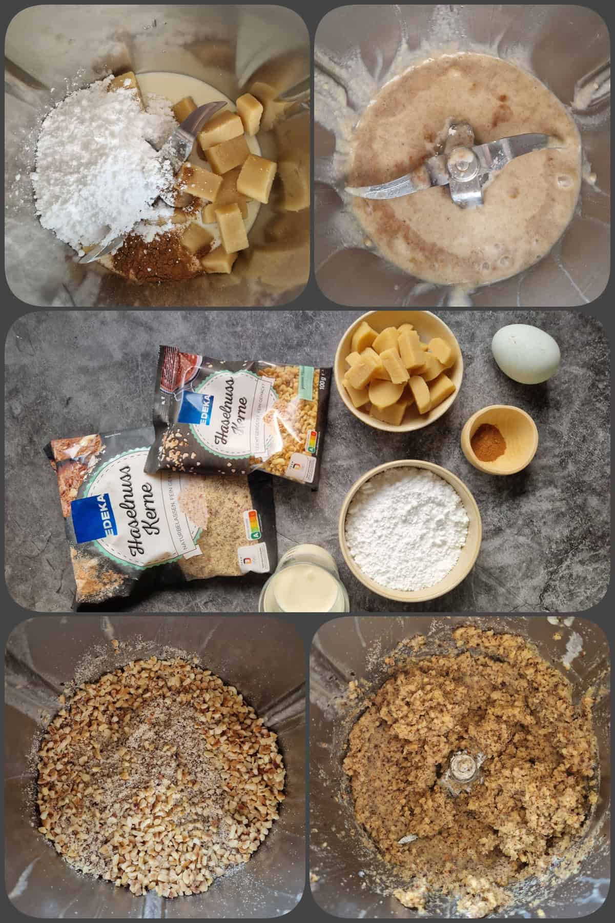 Zubereitungsschritte Hefekranz mit Nussfüllung (Thermomix®-Rezept) 2/5 (Hier: Wie die Nussfüllung zubereitet wird.)