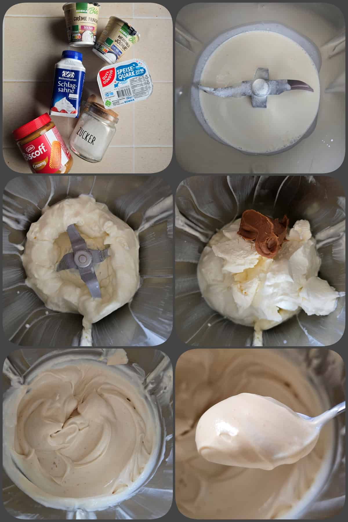 Zubereitungsschritte Lotus Dessert im Glas mit Himbeeren: Schnelles Feiertags-Rezept (Thermomix®) 3/4
Hier: Lotus Biscoff Dessertcreme im Thermomix® cremig rühren.