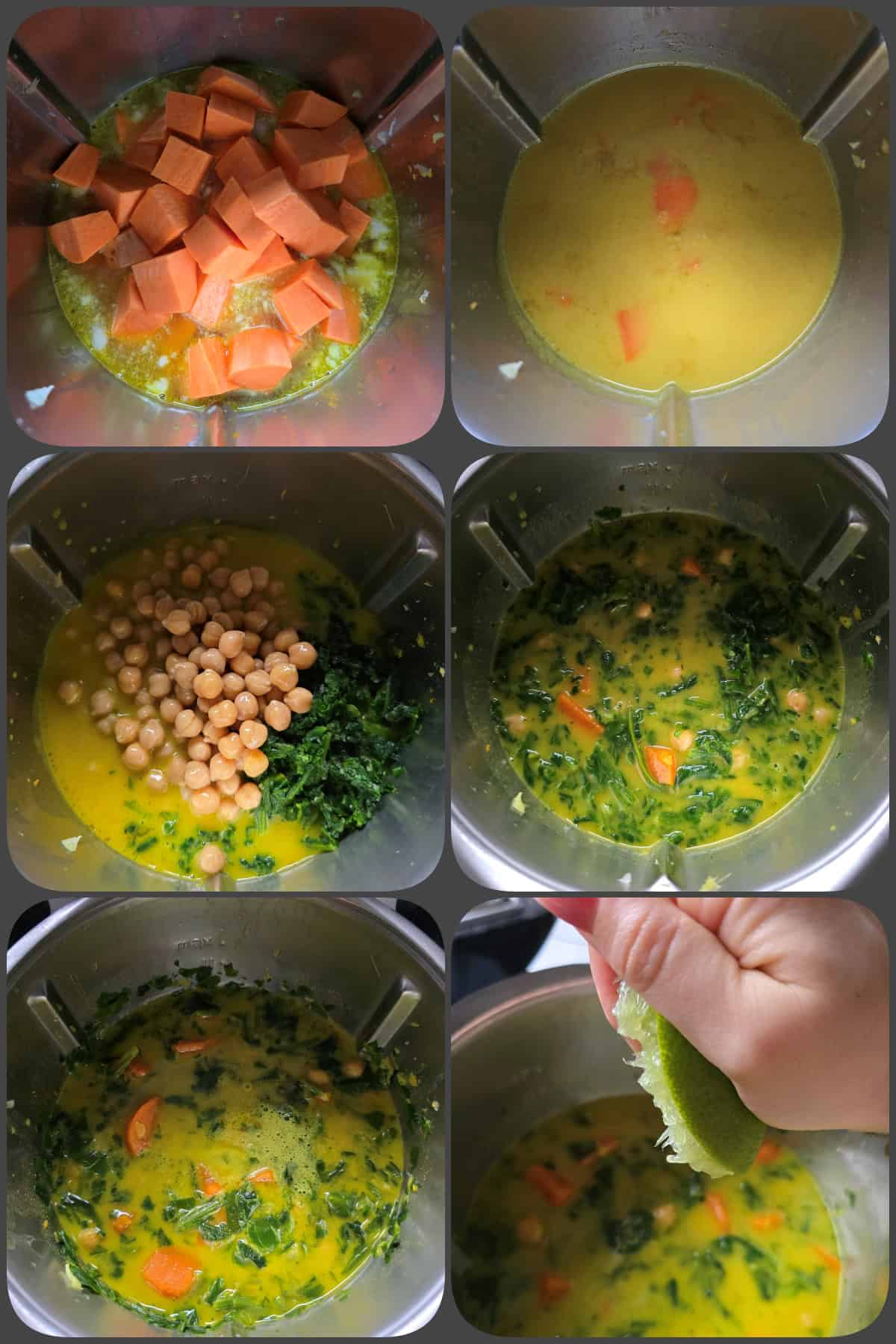 Zubereitungsschritte Veganes Süßkartoffel-Spinat-Curry mit Kichererbsen und Röstzwiebel-Topping aus dem Thermomix® 2/2