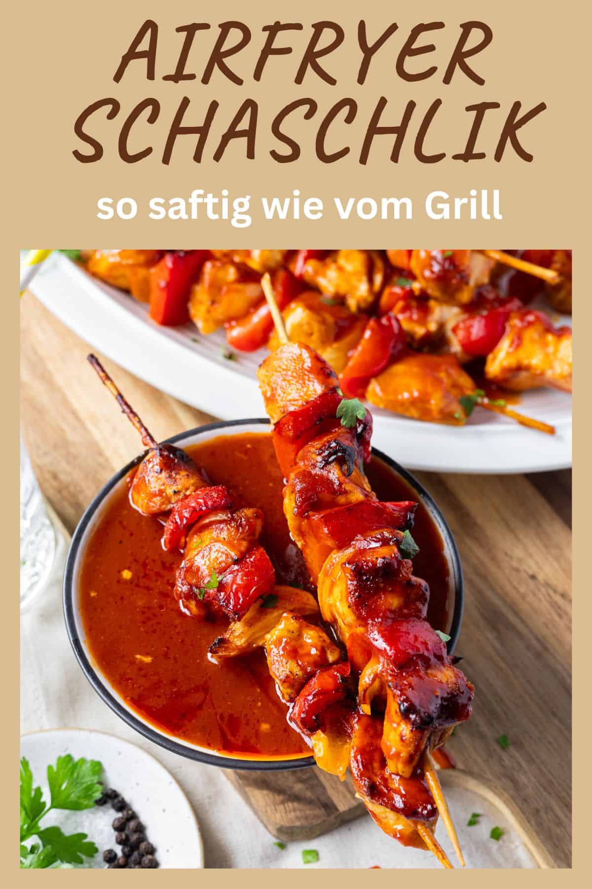 Pin zu Pinterest: Schnelles Feierabend-Rezept: Schaschlik im Airfryer in Minuten