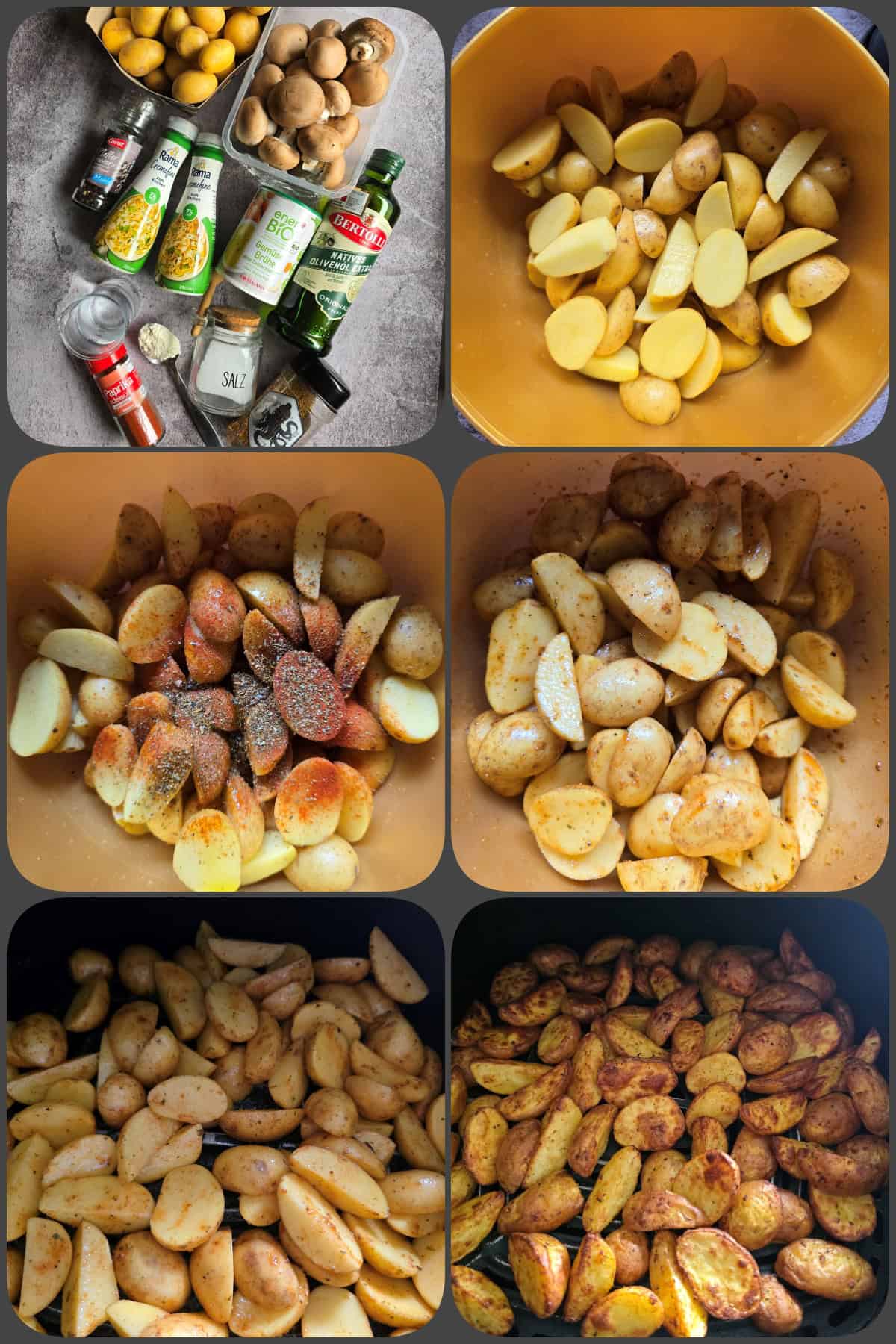 Zubereitungsschritte Champignon-Kartoffel Bowl 1/2