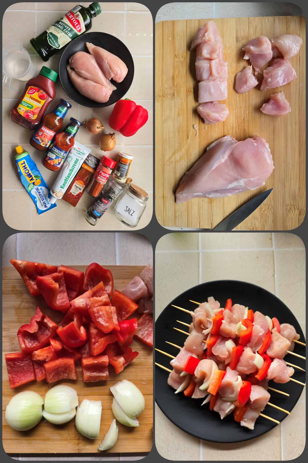 Zubereitungsschritte Schaschlik im Airfryer 1/3