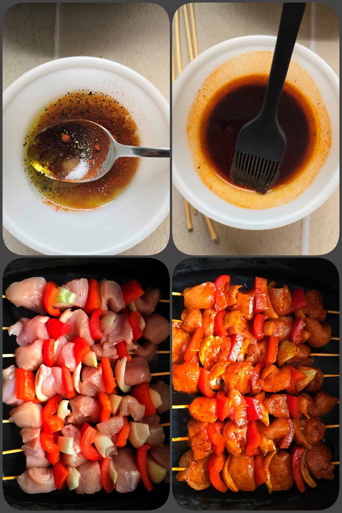 Zubereitungsschritte Schaschlik im Airfryer 2/3