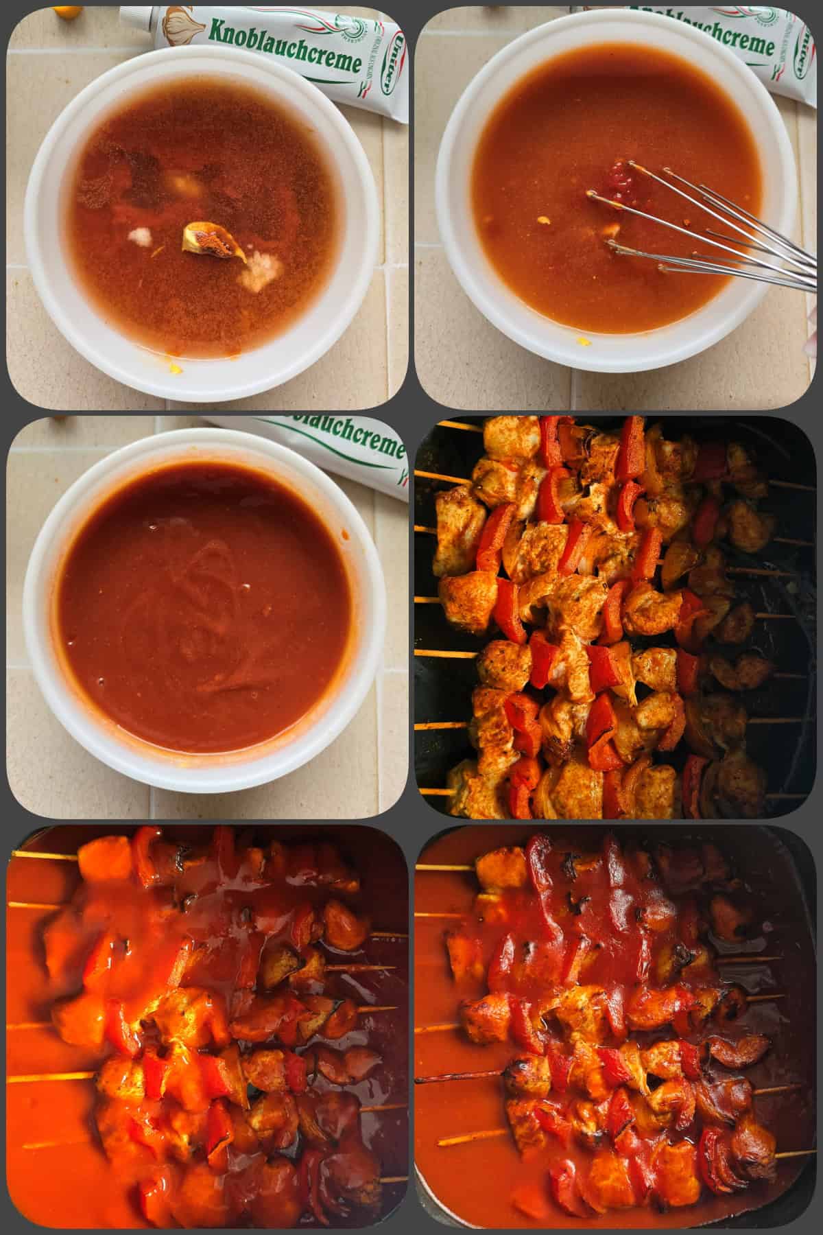 Zubereitungsschritte Schaschlik im Airfryer 3/3