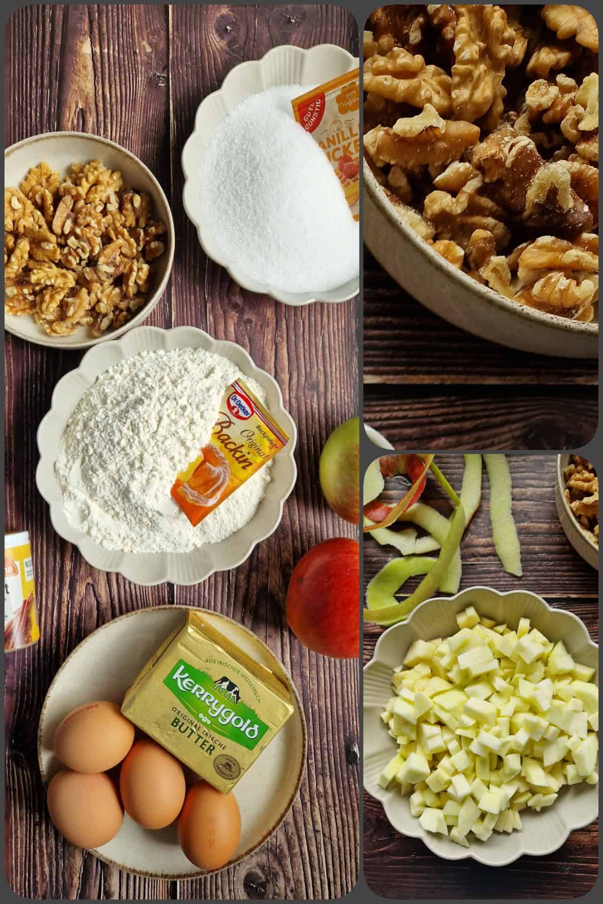 Wie man einen Rührteig im Thermomix® macht. Hier: Apfel-Walnusskuchen, Zutaten und Vorbereitung