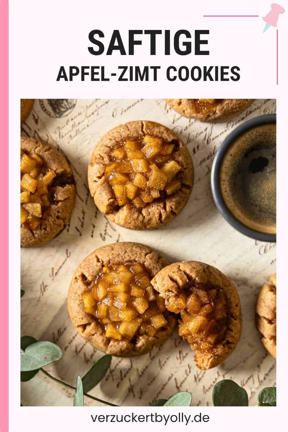 Pin für Pinterest: Cookies mit Füllung: Saftiges Apfel-Zimt-Cookies Rezept (Thermomix®)