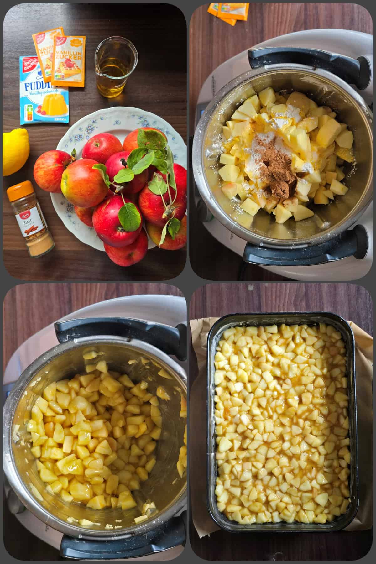 Zubereitungsschritte Apfel-Streuselkuchen mit Haselnüssen im Thermomix® 2/3 - oder auch "Wie dünste ich Äpfel im Thermomix®"