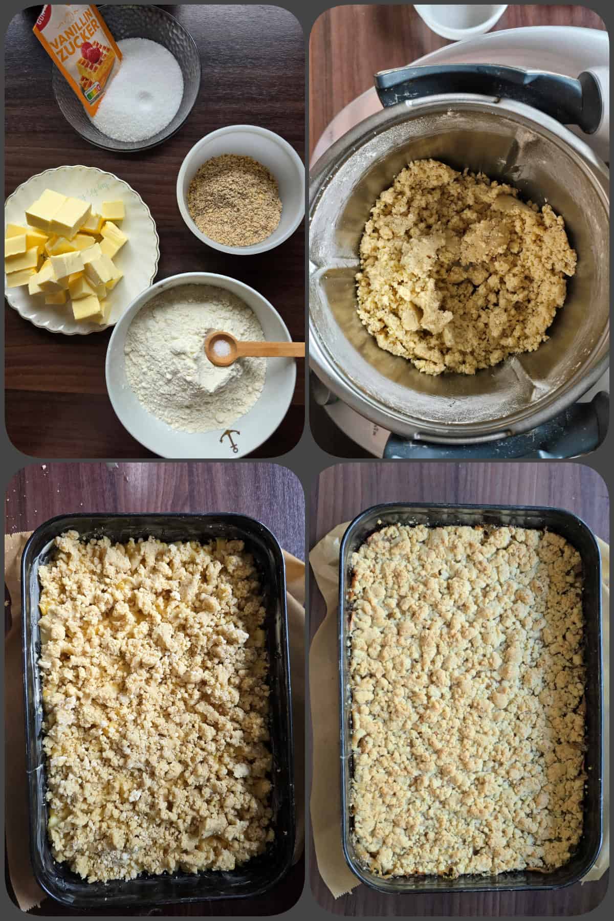 Zubereitungsschritte Apfel-Streuselkuchen mit Haselnüssen im Thermomix® 3/3 - oder auch "Wie mache ich Streusel im Thermomix®"